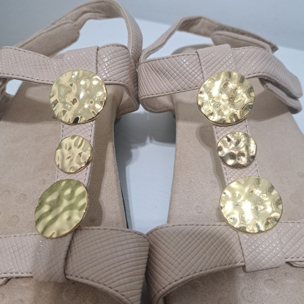 Vionic Women's Farra Lizzard Stylish Sandals With Gold Accents Light Pink Sz 10 - Picture 11 of 13
